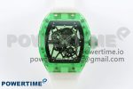 RM035 GREEN TRANSPARENT RMF BEST EDITION SKELETON DIAL ON TRANSLUCENT RUBBER STRAP CLONE RMUL2