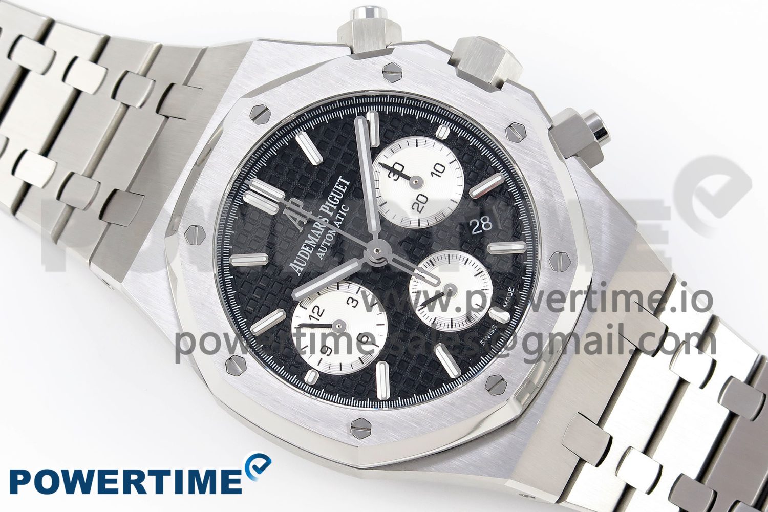 Royal Oak Chrono 26331 SS IPF 1:1 Best Edition Black/White Dial on SS Bracelet A7750 - Image 3