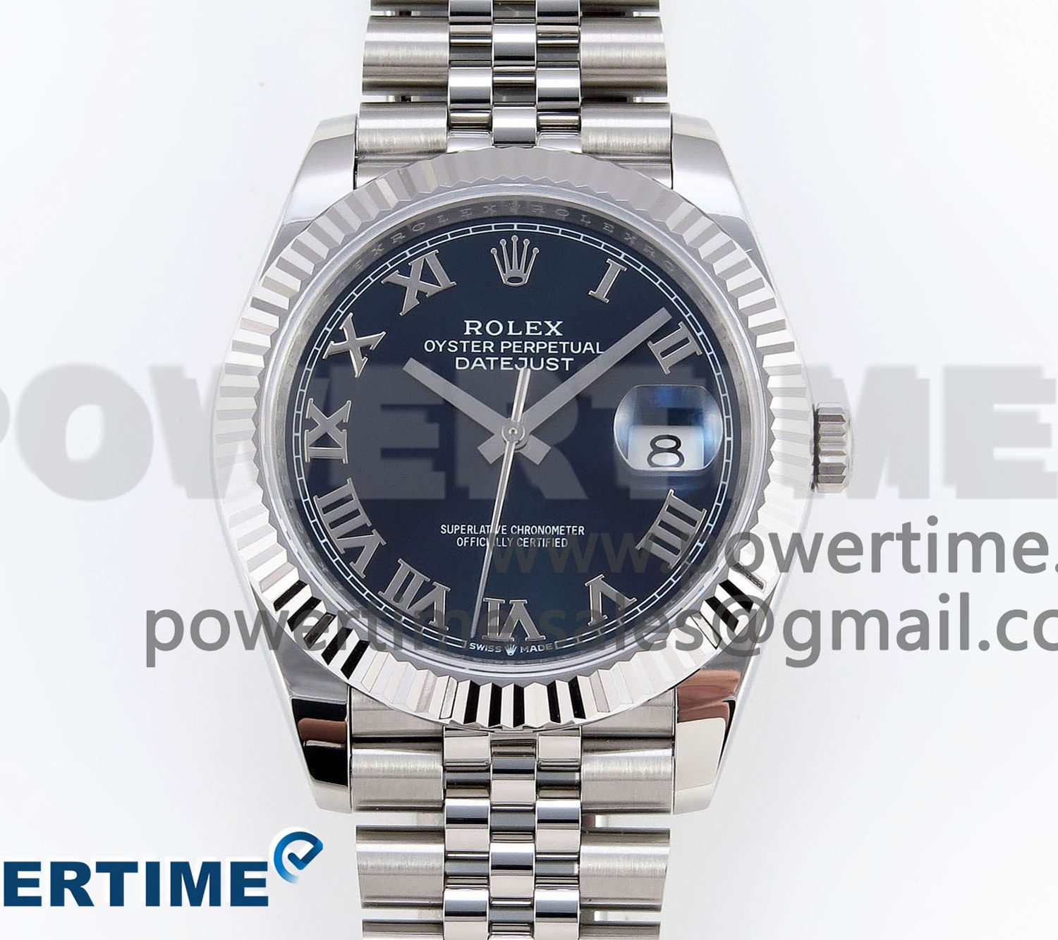 DATEJUST 41MM 126334 904 SS ARF 1:1 BEST EDITION BLUE DIAL ROMAN MARKERS ON JUBILEE BRACELET SH3235