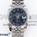 DATEJUST 41MM 126334 904 SS ARF 1:1 BEST EDITION BLUE DIAL ROMAN MARKERS ON JUBILEE BRACELET SH3235