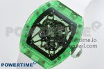 RM035 GREEN TRANSPARENT RMF BEST EDITION SKELETON DIAL ON WHITE RUBBER STRAP CLONE RMUL2 - Image 2