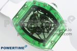 RM035 GREEN TRANSPARENT RMF BEST EDITION SKELETON DIAL ON WHITE RUBBER STRAP CLONE RMUL2 - Image 3