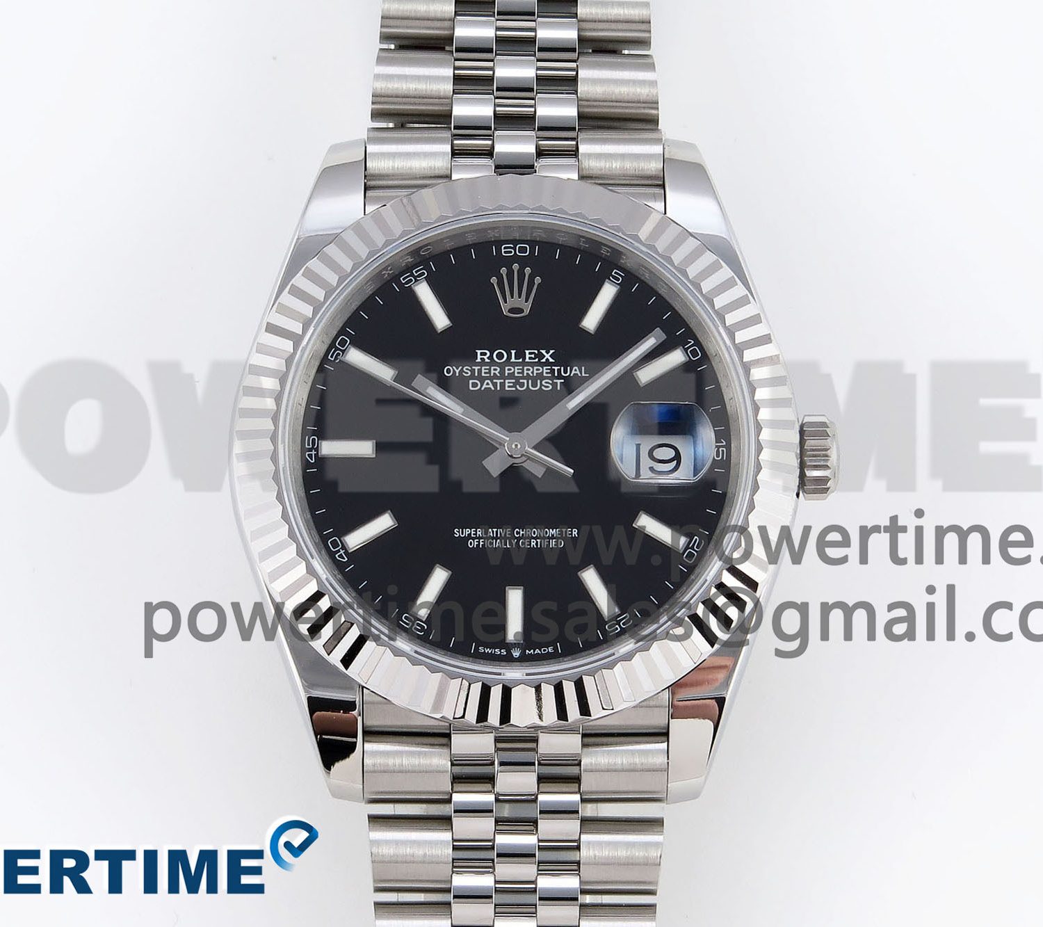 DATEJUST 41MM 126334 904 SS ARF 1:1 BEST EDITION BLACK DIAL STICKS MARKERS ON JUBILEE BRACELET SH3235