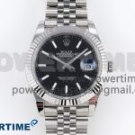 DATEJUST 41MM 126334 904 SS ARF 1:1 BEST EDITION BLACK DIAL STICKS MARKERS ON JUBILEE BRACELET SH3235