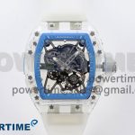 RM035 TRANSPARENT RMF BEST EDITION SKELETON BLUE DIAL ON TRANSLUCENT RUBBER STRAP CLONE RMUL2