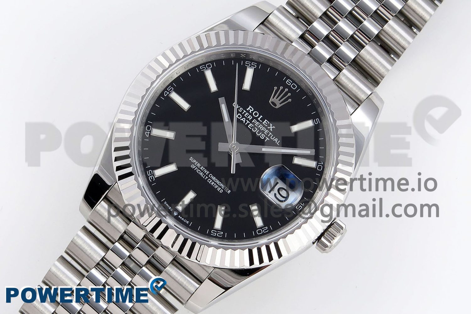 DATEJUST 41MM 126334 904 SS ARF 1:1 BEST EDITION BLACK DIAL STICKS MARKERS ON JUBILEE BRACELET SH3235 - Image 2