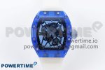 RM035 BLUE TRANSPARENT RMF BEST EDITION SKELETON DIAL ON TRANSLUCENT RUBBER STRAP CLONE RMUL2