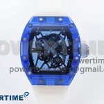 RM035 BLUE TRANSPARENT RMF BEST EDITION SKELETON DIAL ON TRANSLUCENT RUBBER STRAP CLONE RMUL2
