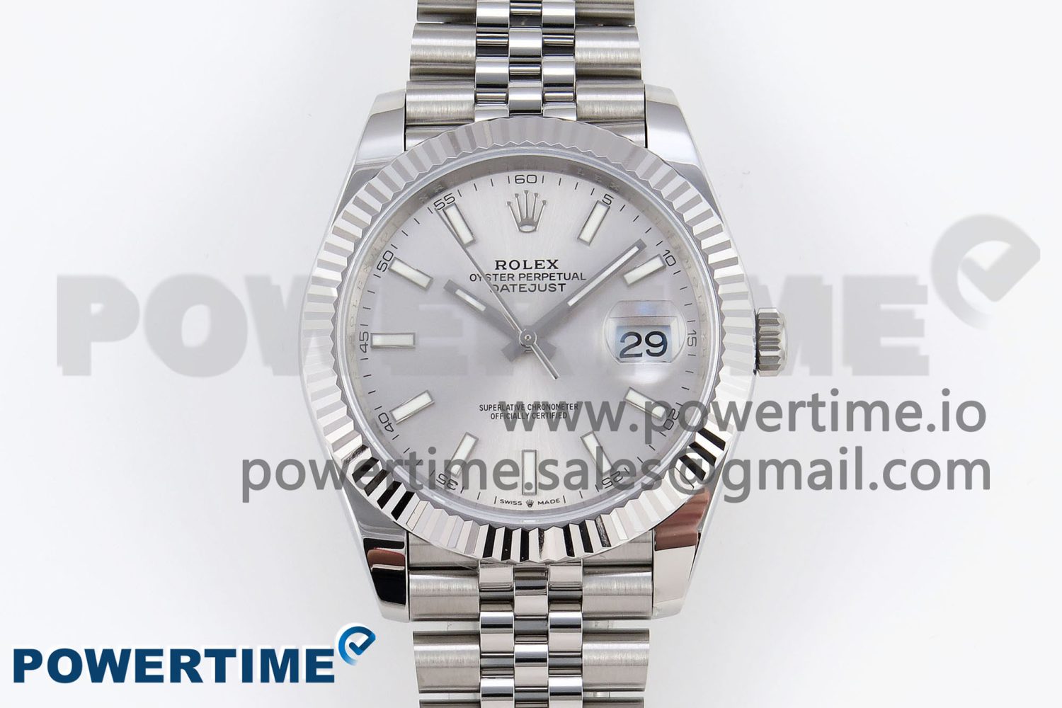 DATEJUST 41MM 126334 904 SS ARF 1:1 BEST EDITION SILVER DIAL STICKS MARKERS ON JUBILEE BRACELET SH3235 - Image 1