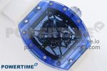 RM035 BLUE TRANSPARENT RMF BEST EDITION SKELETON DIAL ON TRANSLUCENT RUBBER STRAP CLONE RMUL2 - Image 3