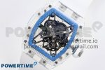 RM035 TRANSPARENT RMF BEST EDITION SKELETON BLUE DIAL ON WHITE RUBBER STRAP CLONE RMUL2 - Image 2