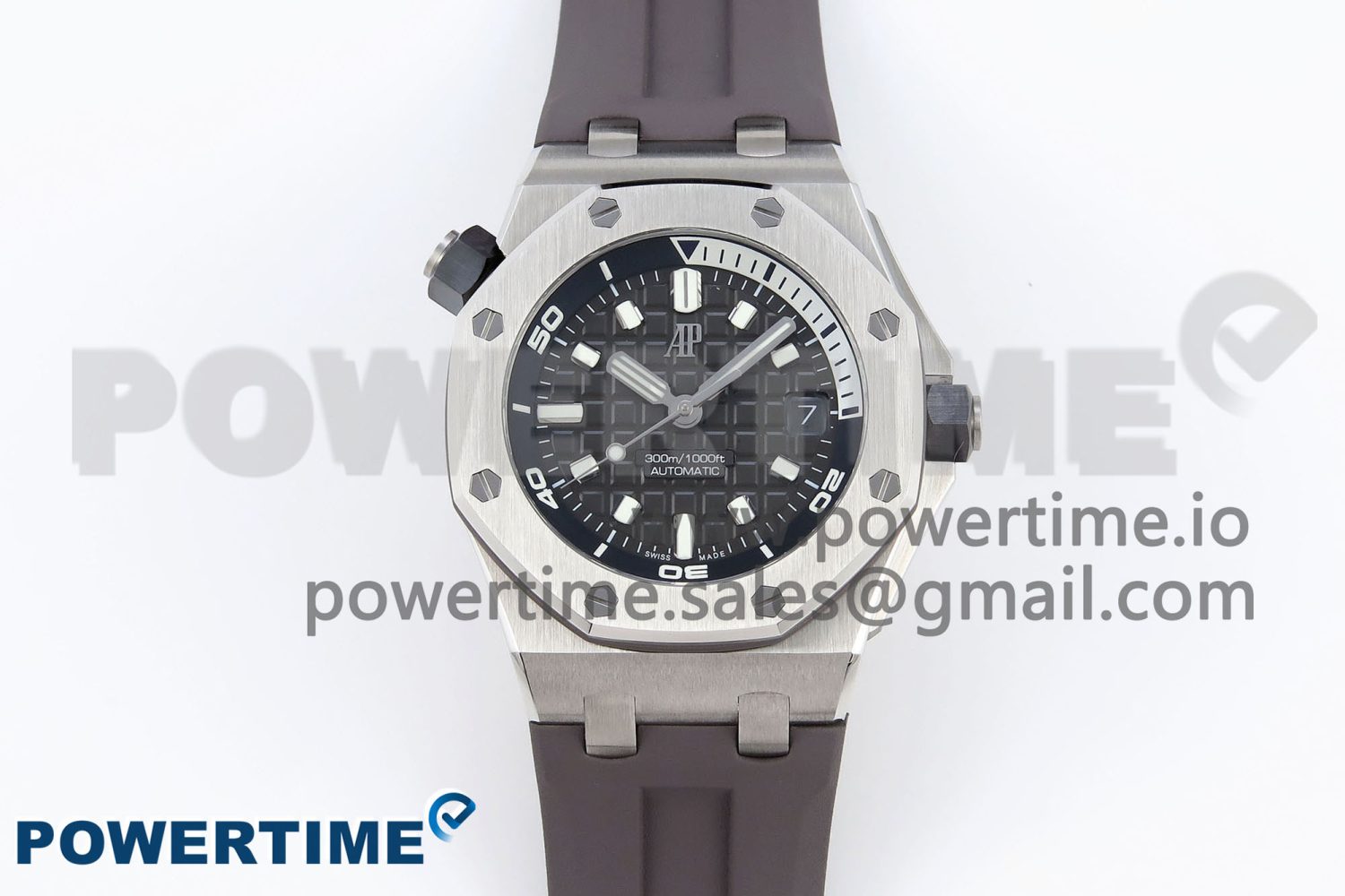 ROYAL OAK OFFSHORE DIVER 15720 APSF 1:1 BEST EDITION GRAY DIAL ON GRAY RUBBER STRAP SA4308 - Image 1