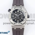 ROYAL OAK OFFSHORE DIVER 15720 APSF 1:1 BEST EDITION GRAY DIAL ON GRAY RUBBER STRAP SA4308