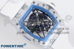 RM035 TRANSPARENT RMF BEST EDITION SKELETON BLUE DIAL ON WHITE RUBBER STRAP CLONE RMUL2 - Image 3