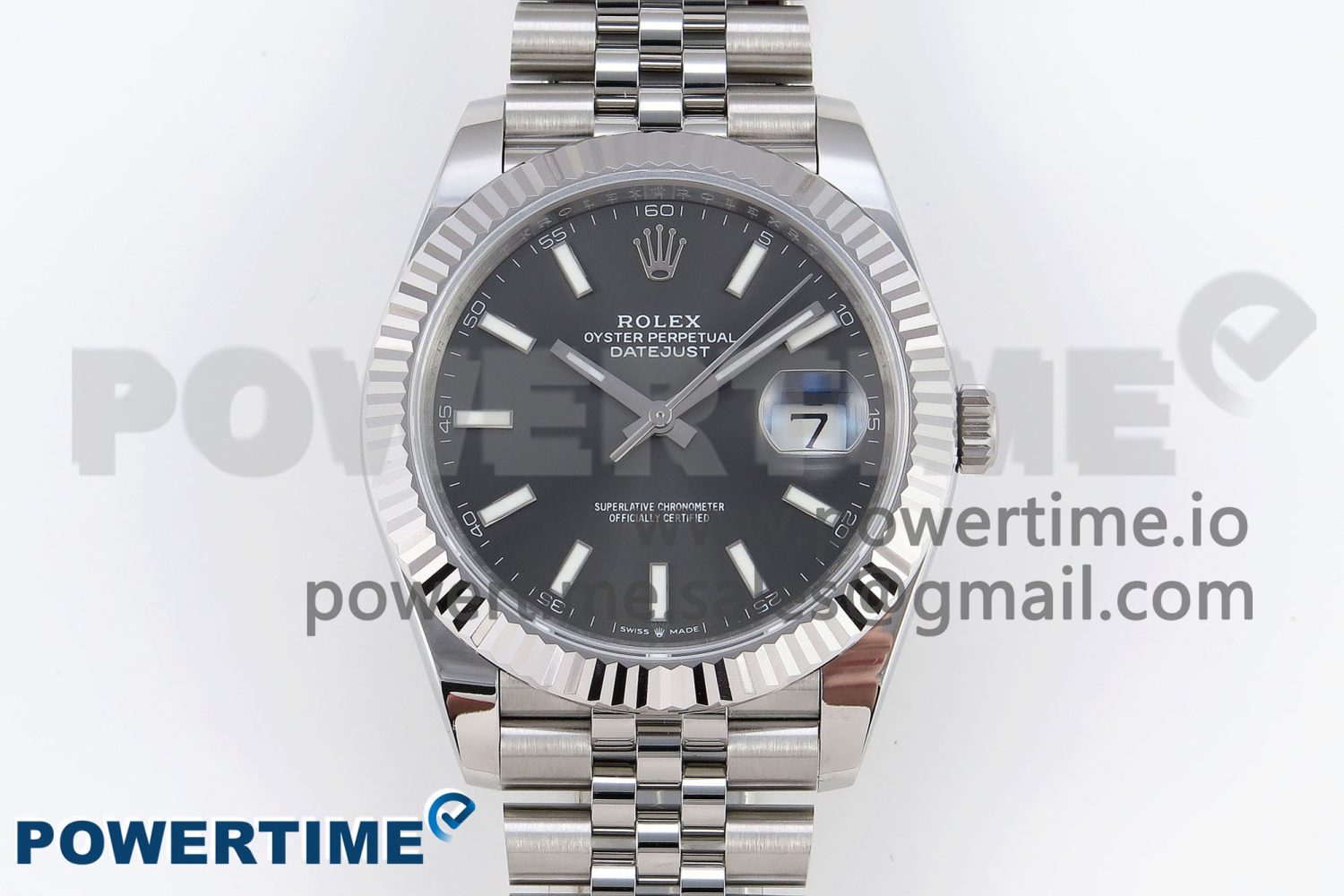 DATEJUST 41MM 126334 904 SS ARF 1:1 BEST EDITION GRAY DIAL STICKS MARKERS ON JUBILEE BRACELET SH3235 - Image 1