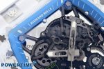 RM035 TRANSPARENT RMF BEST EDITION SKELETON BLUE DIAL ON WHITE RUBBER STRAP CLONE RMUL2 - Image 4