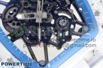 RM035 TRANSPARENT RMF BEST EDITION SKELETON BLUE DIAL ON WHITE RUBBER STRAP CLONE RMUL2 - Image 5