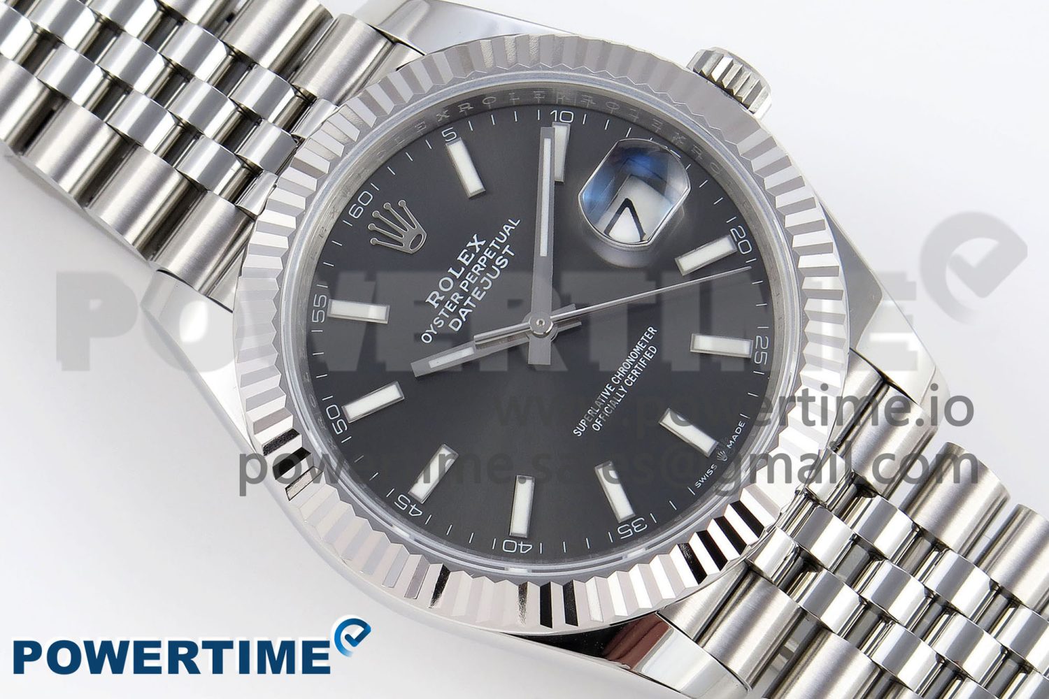 DATEJUST 41MM 126334 904 SS ARF 1:1 BEST EDITION GRAY DIAL STICKS MARKERS ON JUBILEE BRACELET SH3235 - Image 3