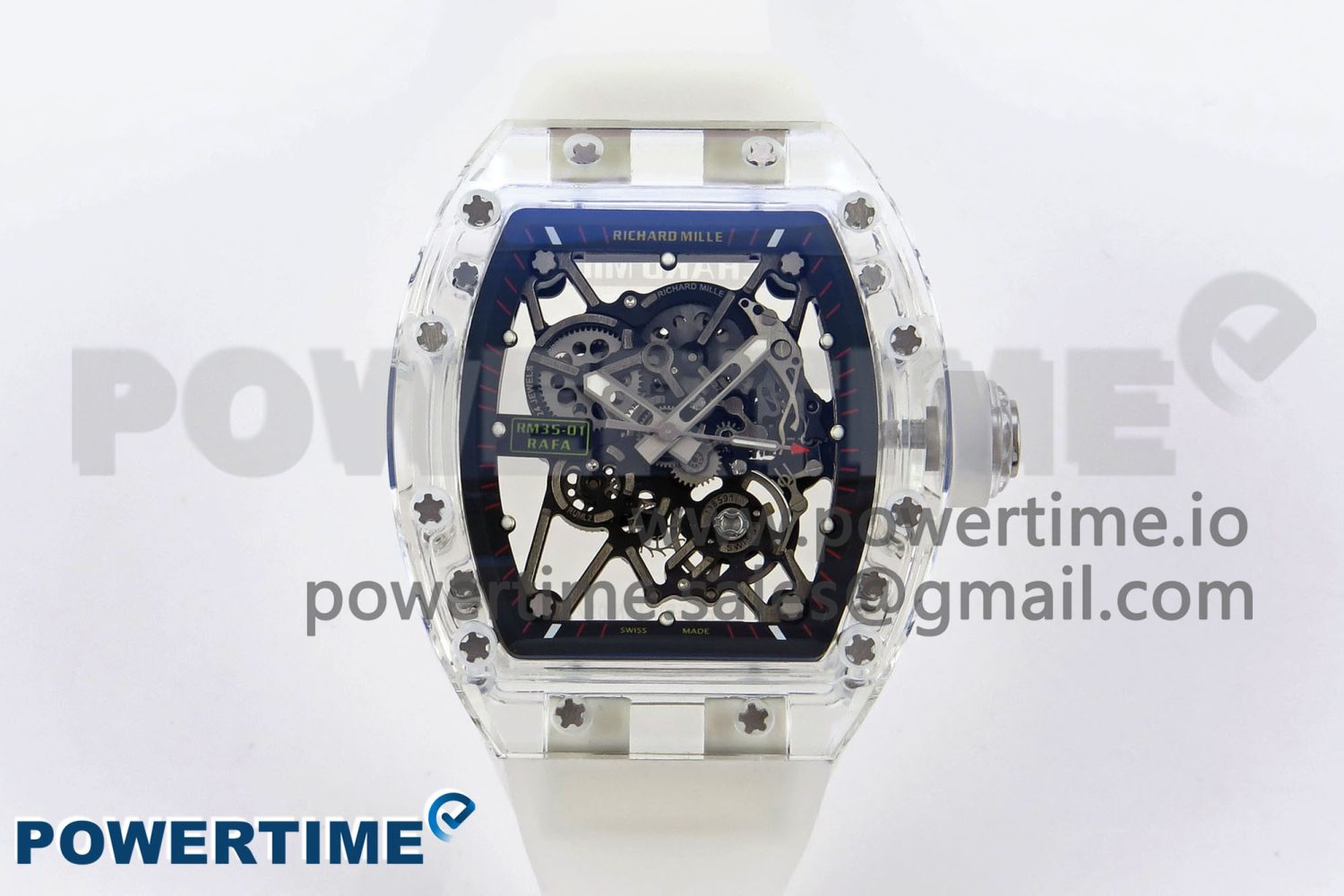 RM035 TRANSPARENT RMF BEST EDITION SKELETON DIAL ON TRANSLUCENT RUBBER STRAP CLONE RMUL2 - Image 1