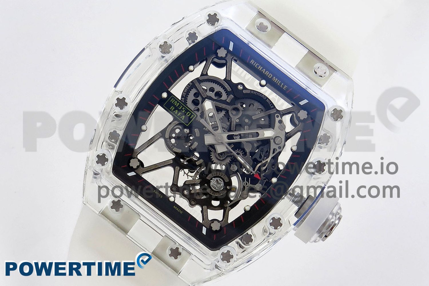 RM035 TRANSPARENT RMF BEST EDITION SKELETON DIAL ON TRANSLUCENT RUBBER STRAP CLONE RMUL2 - Image 2