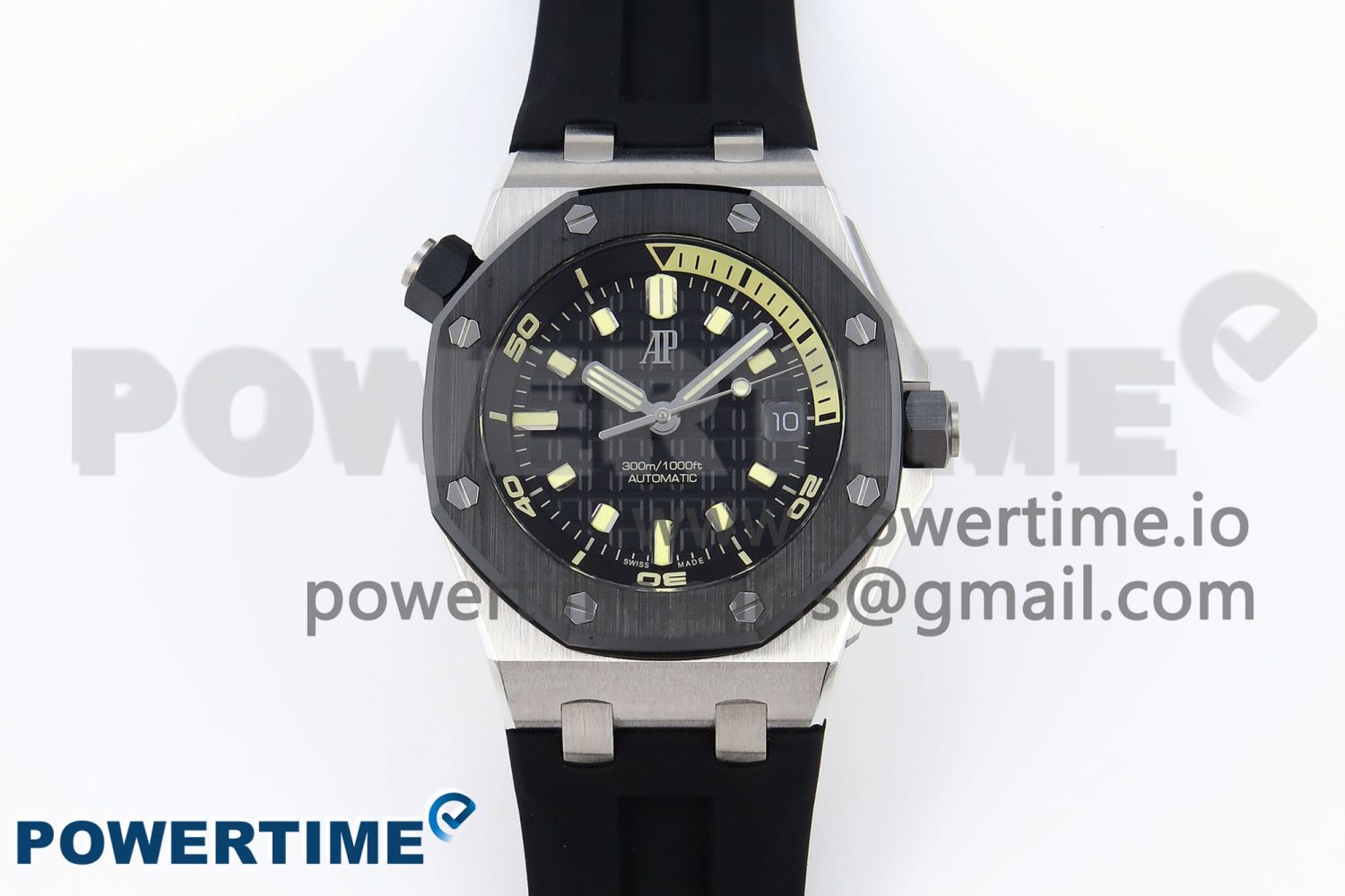 ROYAL OAK OFFSHORE DIVER 15720 CERAMIC BEZEL APSF 1:1 BEST EDITION BLACK DIAL ON BLACK RUBBER STRAP SA4308 - Image 1