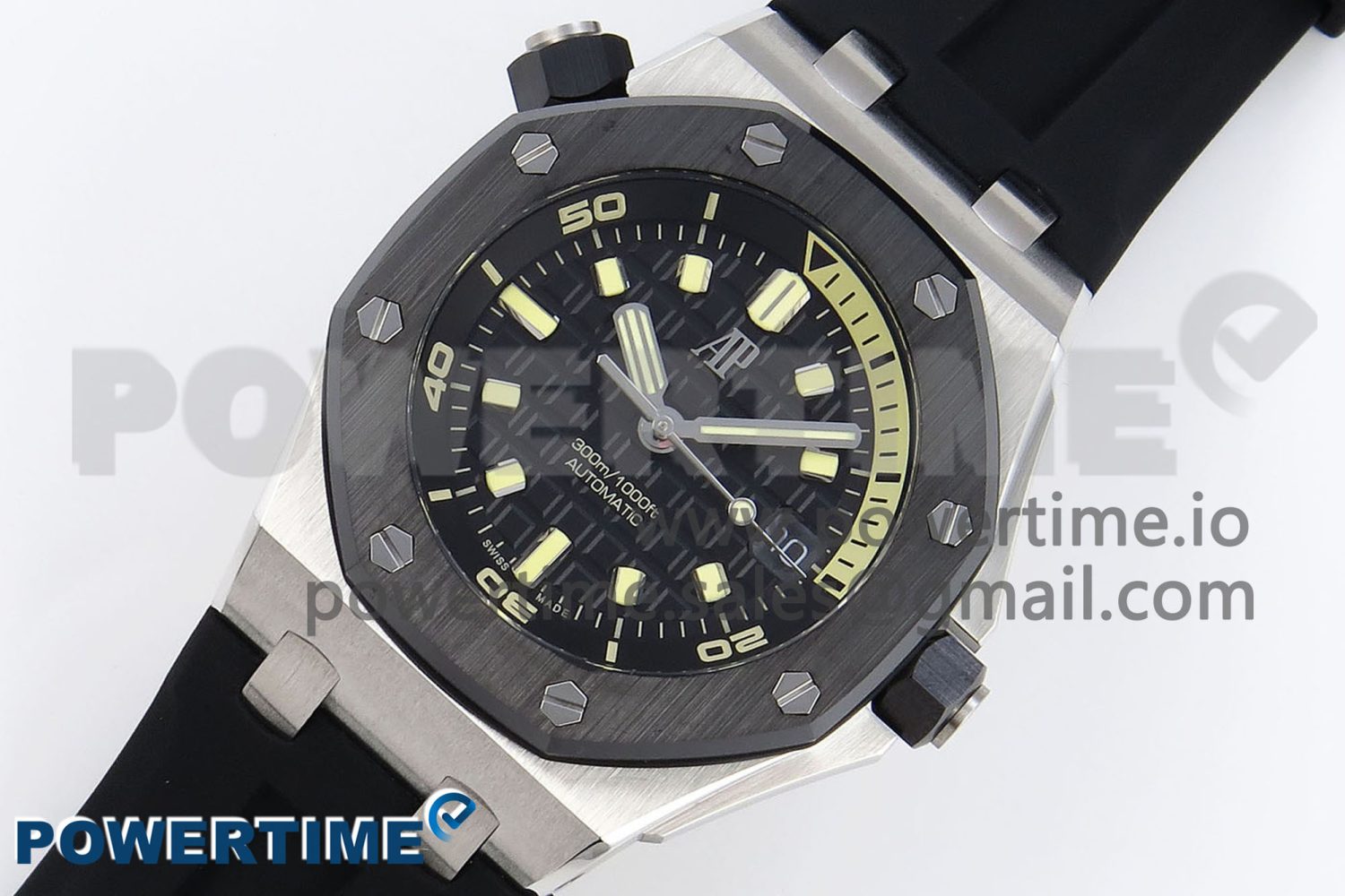 ROYAL OAK OFFSHORE DIVER 15720 CERAMIC BEZEL APSF 1:1 BEST EDITION BLACK DIAL ON BLACK RUBBER STRAP SA4308 - Image 2