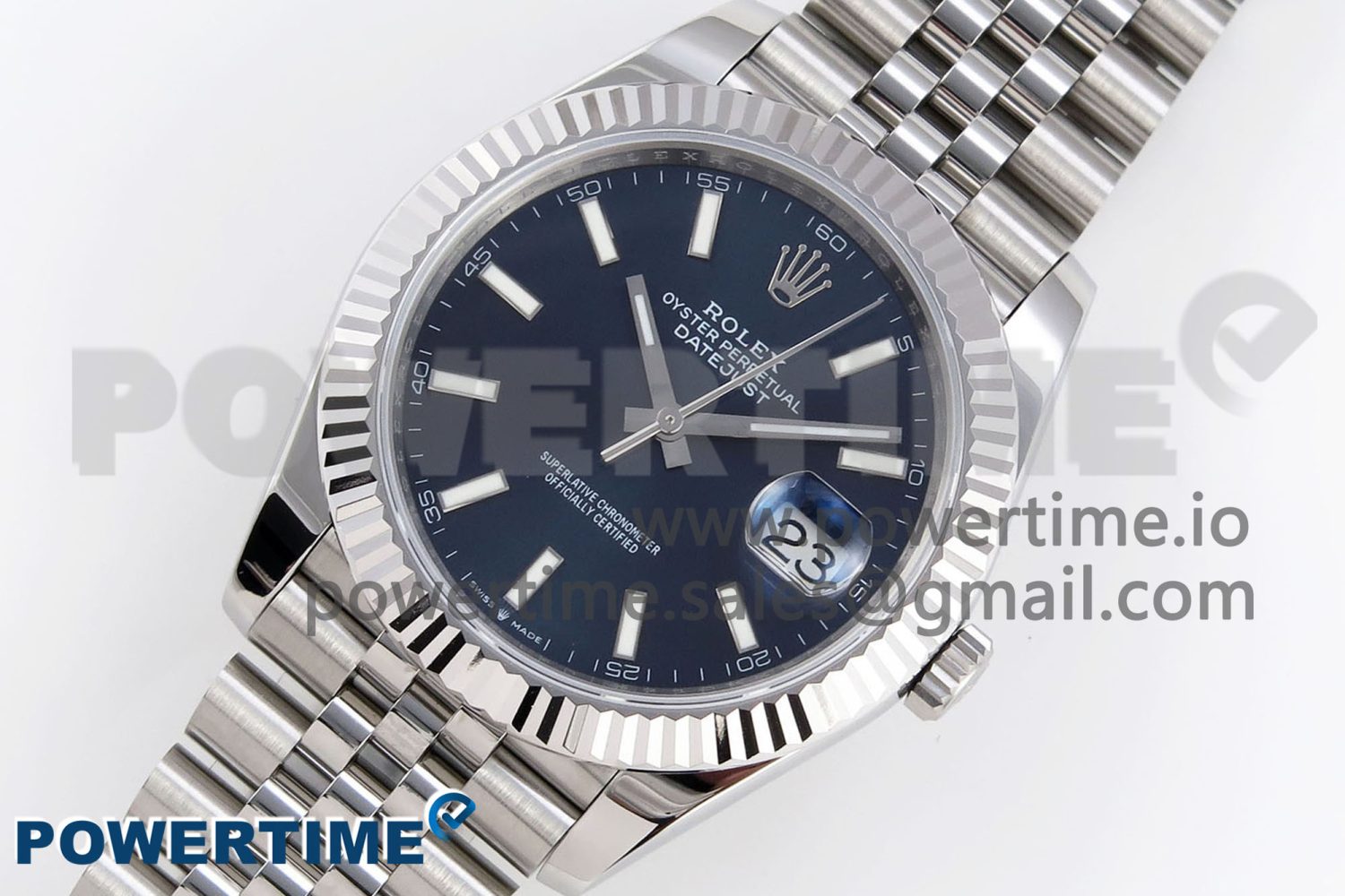DATEJUST 41MM 126334 904 SS ARF 1:1 BEST EDITION BLUE DIAL STICKS MARKERS ON JUBILEE BRACELET SH3235 - Image 2