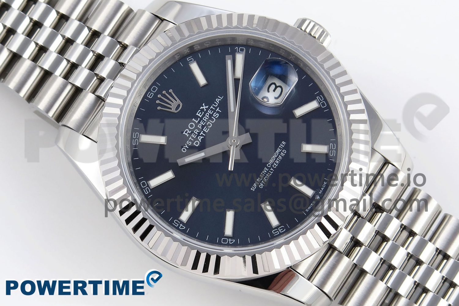 DATEJUST 41MM 126334 904 SS ARF 1:1 BEST EDITION BLUE DIAL STICKS MARKERS ON JUBILEE BRACELET SH3235 - Image 3