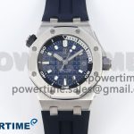 ROYAL OAK OFFSHORE DIVER 15720 APSF 1:1 BEST EDITION BLUE DIAL ON BLUE RUBBER STRAP SA4308