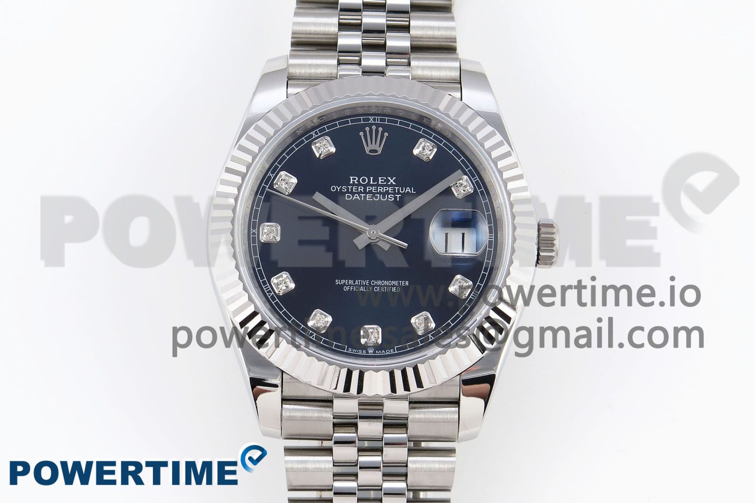 DATEJUST 41MM 126334 904 SS ARF 1:1 BEST EDITION BLUE DIAL DIAMONDS MARKERS ON JUBILEE BRACELET SH3235 - Image 1