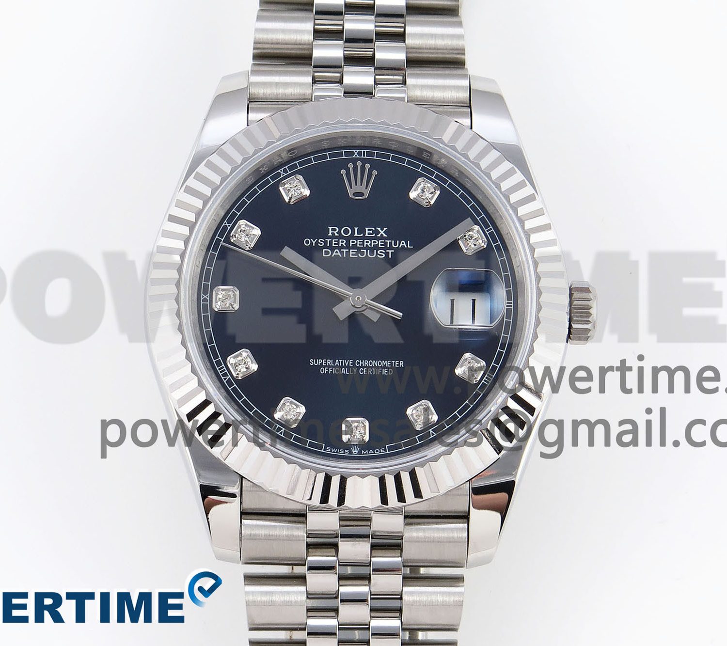 DATEJUST 41MM 126334 904 SS ARF 1:1 BEST EDITION BLUE DIAL DIAMONDS MARKERS ON JUBILEE BRACELET SH3235