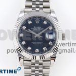 DATEJUST 41MM 126334 904 SS ARF 1:1 BEST EDITION BLUE DIAL DIAMONDS MARKERS ON JUBILEE BRACELET SH3235