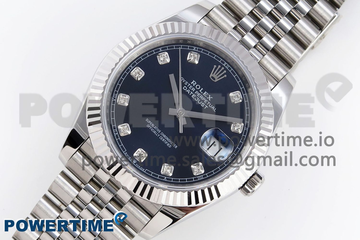 DATEJUST 41MM 126334 904 SS ARF 1:1 BEST EDITION BLUE DIAL DIAMONDS MARKERS ON JUBILEE BRACELET SH3235 - Image 2