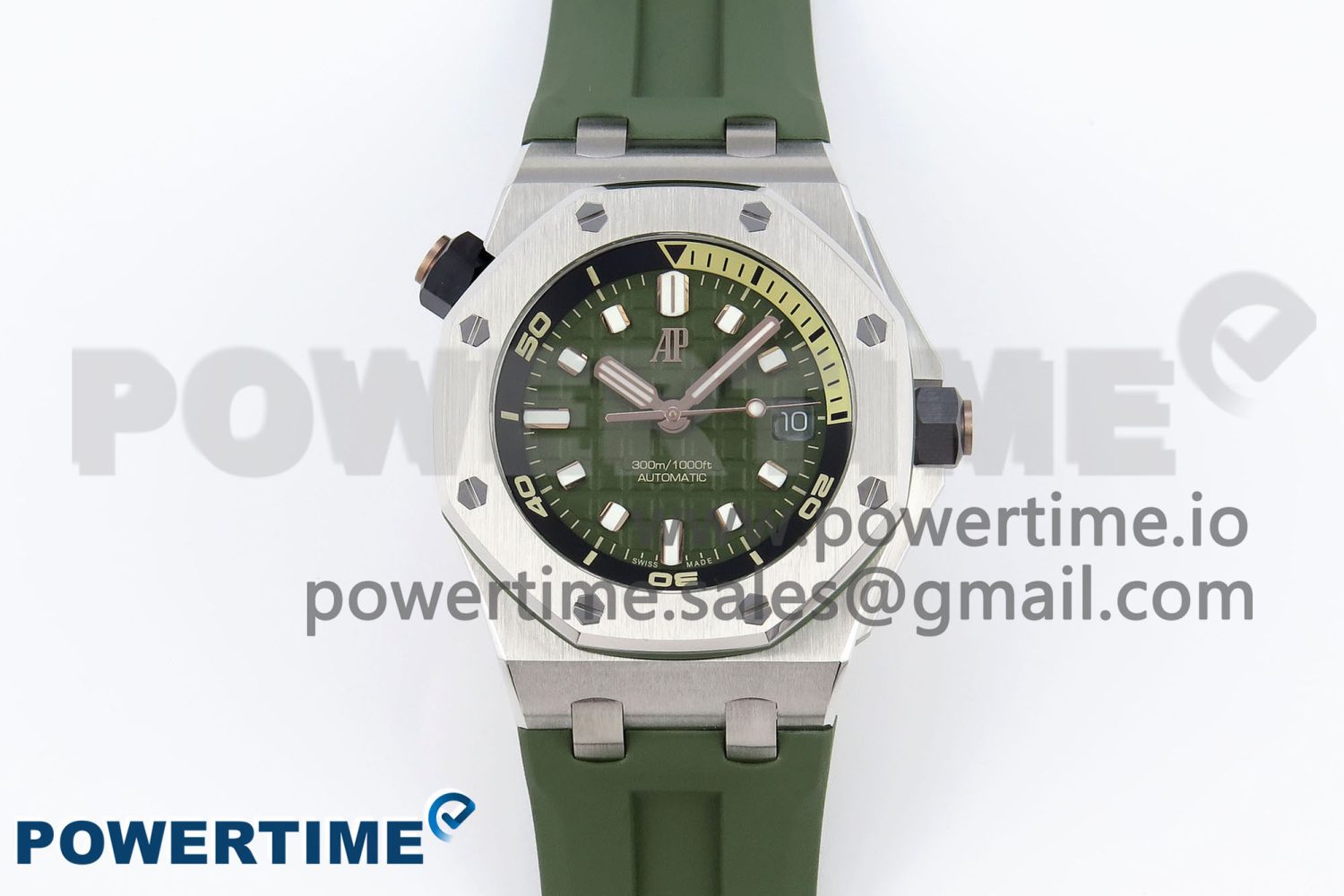 ROYAL OAK OFFSHORE DIVER 15720 APSF 1:1 BEST EDITION GREEN DIAL ON GREEN RUBBER STRAP SA4308 - Image 1