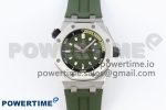 ROYAL OAK OFFSHORE DIVER 15720 APSF 1:1 BEST EDITION GREEN DIAL ON GREEN RUBBER STRAP SA4308