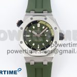 ROYAL OAK OFFSHORE DIVER 15720 APSF 1:1 BEST EDITION GREEN DIAL ON GREEN RUBBER STRAP SA4308