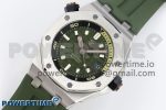ROYAL OAK OFFSHORE DIVER 15720 APSF 1:1 BEST EDITION GREEN DIAL ON GREEN RUBBER STRAP SA4308 - Image 2
