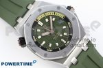 ROYAL OAK OFFSHORE DIVER 15720 APSF 1:1 BEST EDITION GREEN DIAL ON GREEN RUBBER STRAP SA4308 - Image 3