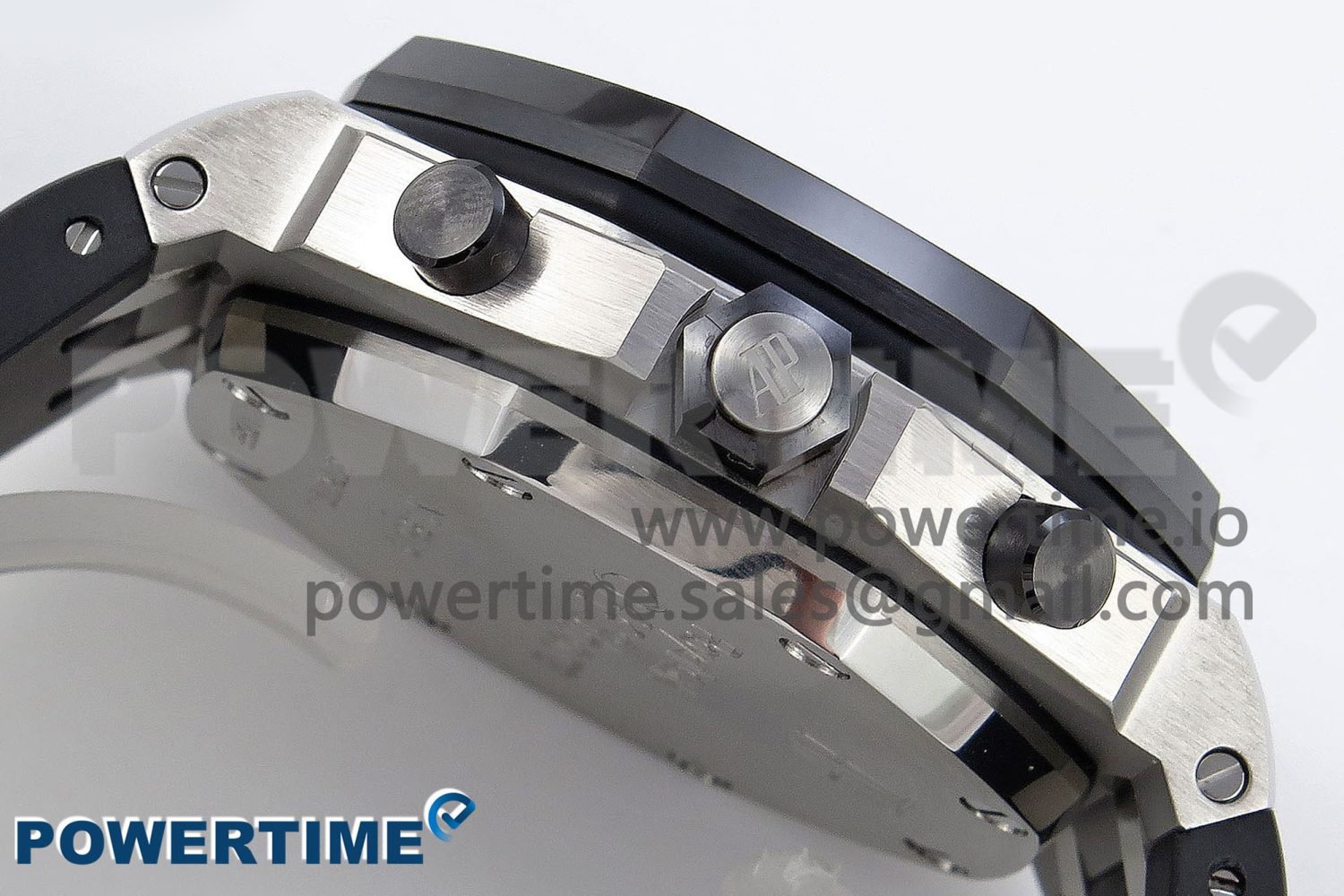 ROYAL OAK OFFSHORE 42MM SS BLACK CERAMIC BEZEL APF 1:1 BEST EDITION WHITE/SILVER DIAL ON BLACK RUBBER STRAP A7750 - Image 6