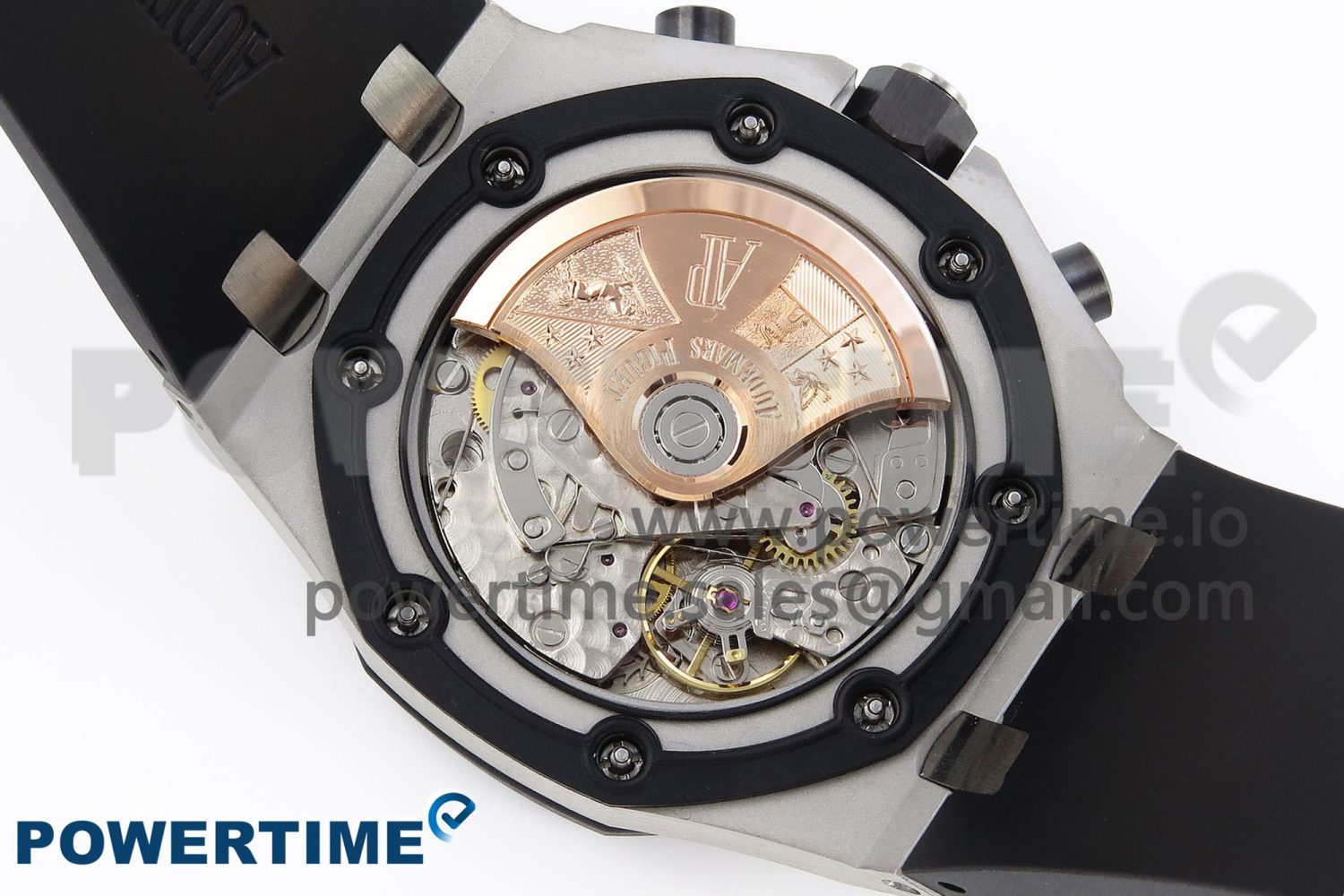 ROYAL OAK OFFSHORE 42MM SS BLACK CERAMIC BEZEL APF 1:1 BEST EDITION WHITE/SILVER DIAL ON BLACK RUBBER STRAP A7750 - Image 9