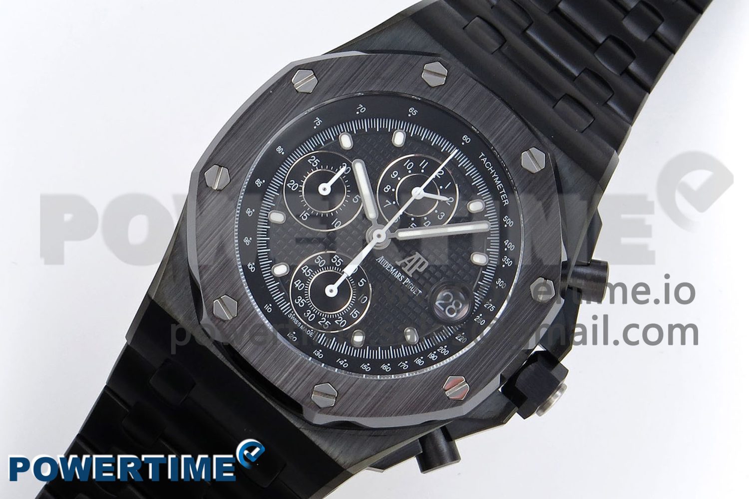 ROYAL OAK OFFSHORE 42MM BLACK CERAMIC APF 1:1 BEST EDITION BLACK TEXTURED DIAL ON BLACK CERAMIC BRACELET A4404 - Image 2