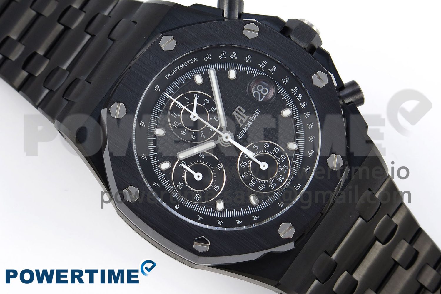 ROYAL OAK OFFSHORE 42MM BLACK CERAMIC APF 1:1 BEST EDITION BLACK TEXTURED DIAL ON BLACK CERAMIC BRACELET A4404 - Image 3