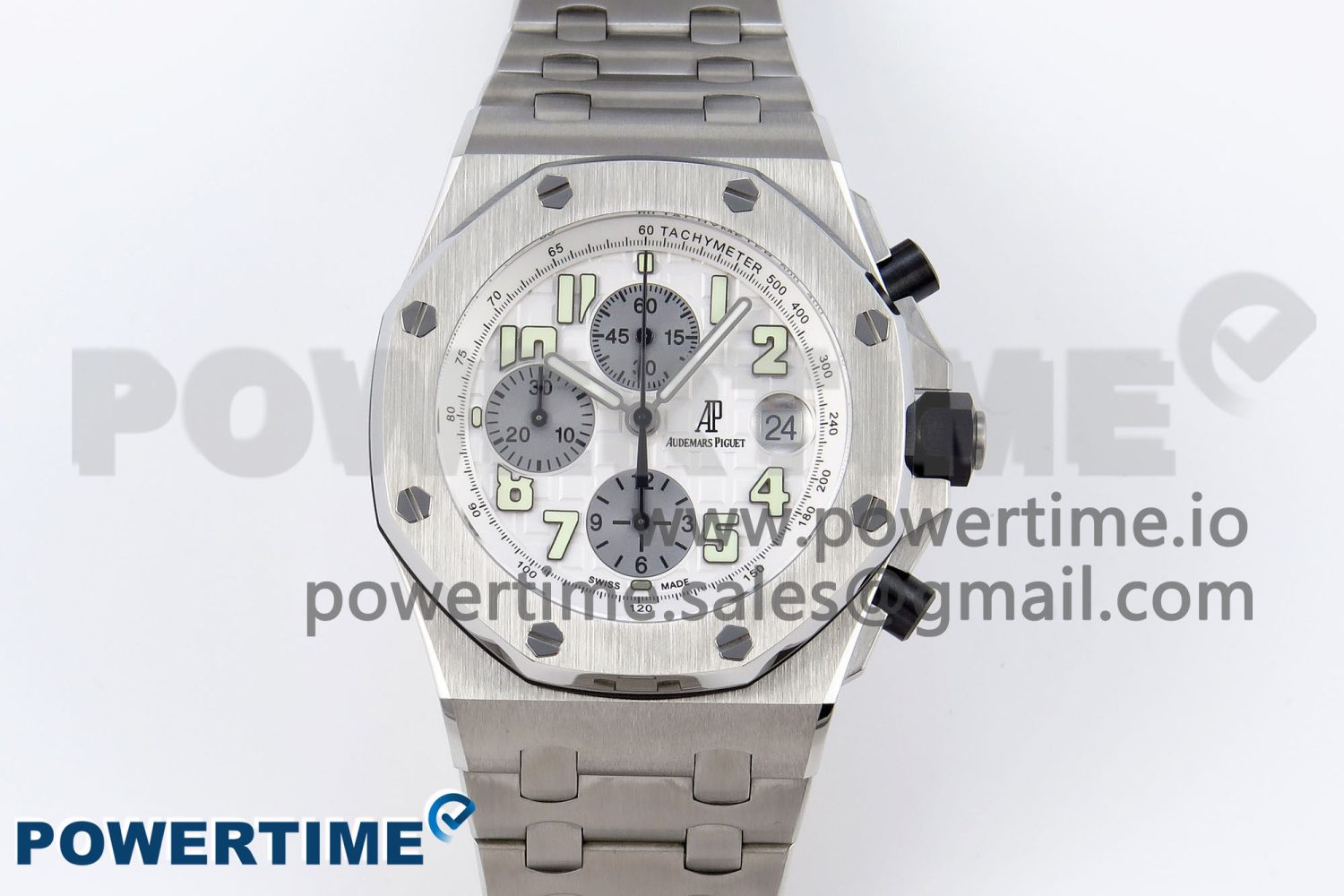 ROYAL OAK OFFSHORE 42MM SS APF 1:1 BEST EDITION WHITE/SILVER DIAL ON SS BRACELET STRAP A7750 - Image 1