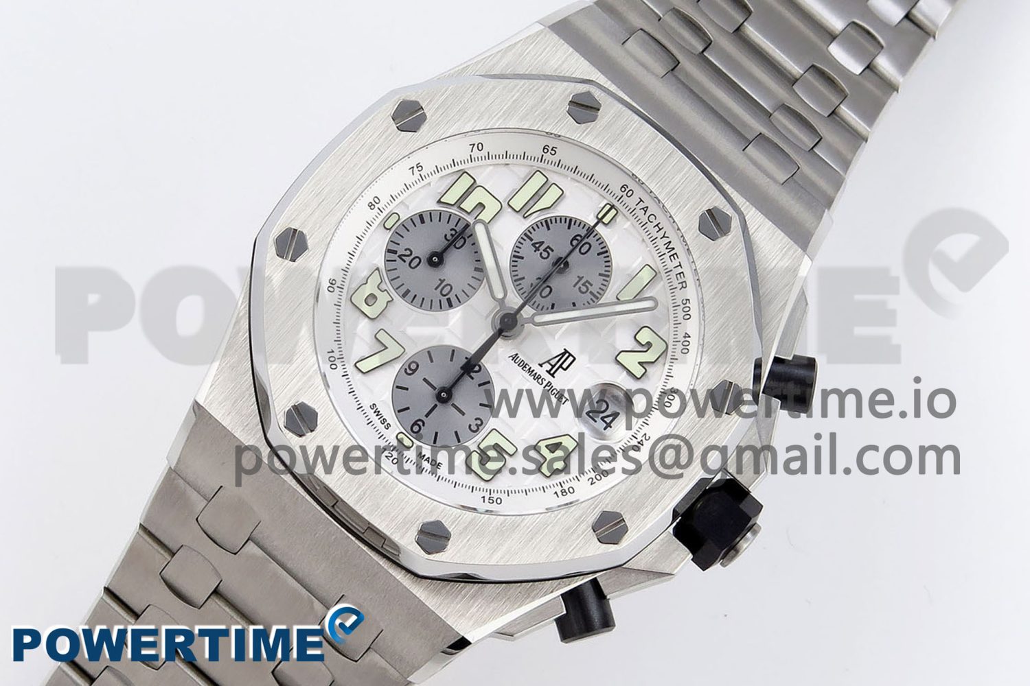 ROYAL OAK OFFSHORE 42MM SS APF 1:1 BEST EDITION WHITE/SILVER DIAL ON SS BRACELET STRAP A7750 - Image 2