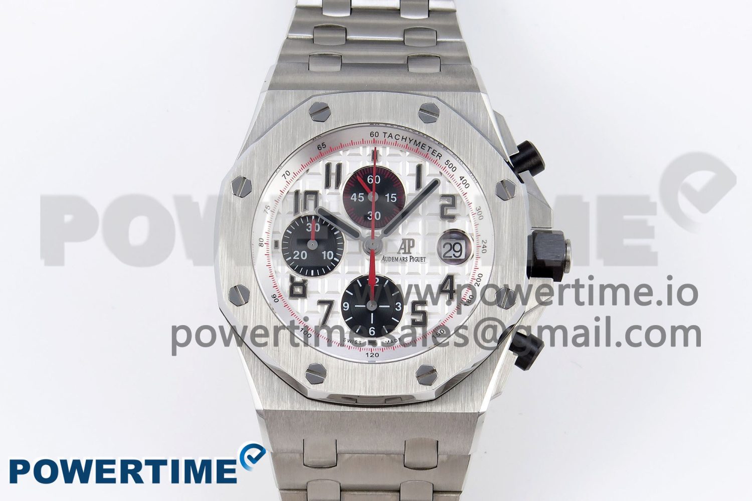 ROYAL OAK OFFSHORE 42MM SS APF 1:1 BEST EDITION WHITE/BLACK DIAL ON SS BRACELET STRAP A7750 - Image 1