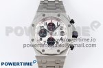 ROYAL OAK OFFSHORE 42MM SS APF 1:1 BEST EDITION WHITE/BLACK DIAL ON SS BRACELET STRAP A7750
