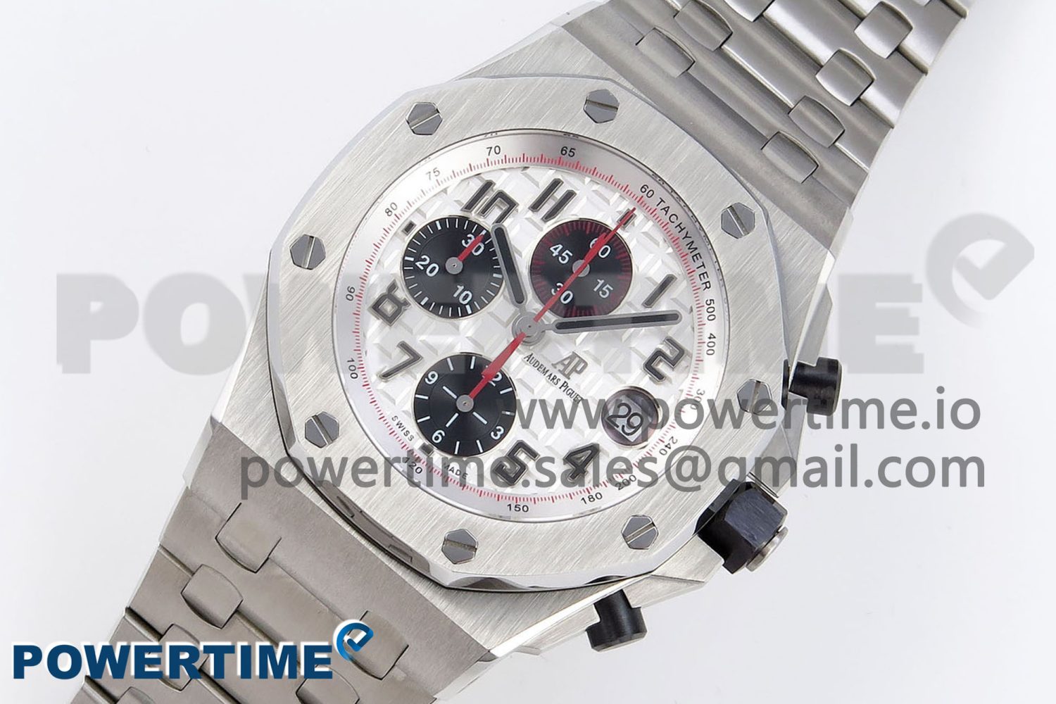 ROYAL OAK OFFSHORE 42MM SS APF 1:1 BEST EDITION WHITE/BLACK DIAL ON SS BRACELET STRAP A7750 - Image 2