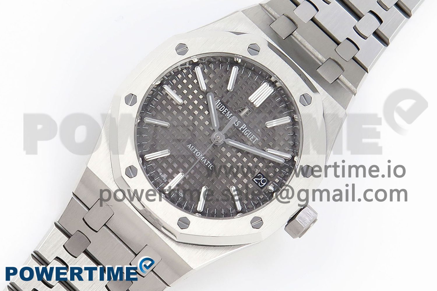 Royal Oak 37mm 15450 SS IPF Best Edition Gray Dial on SS Bracelet SA3120 Super Clone - Image 2
