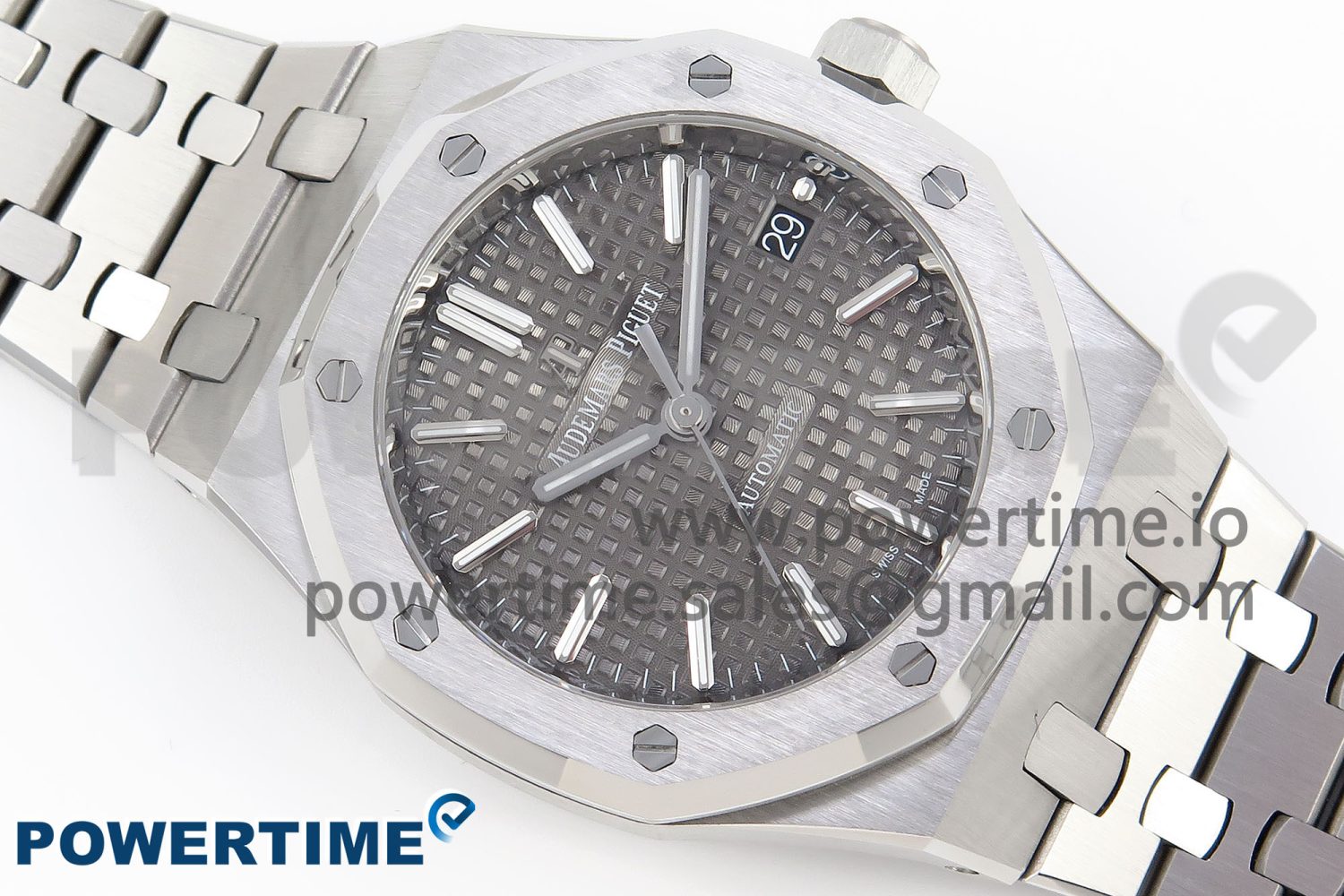 Royal Oak 37mm 15450 SS IPF Best Edition Gray Dial on SS Bracelet SA3120 Super Clone - Image 3