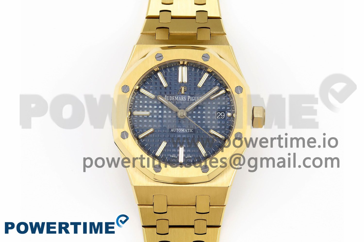 Royal Oak 37mm 15450 YG IPF Best Edition Blue Dial on YG Bracelet SA3120 Super Clone - Image 1